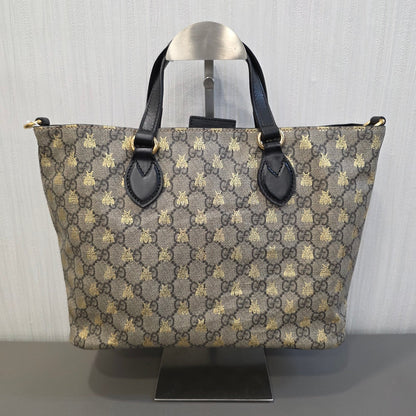 GUCCI GG Supreme Bee Print Tote Bag (Pre-Owned)