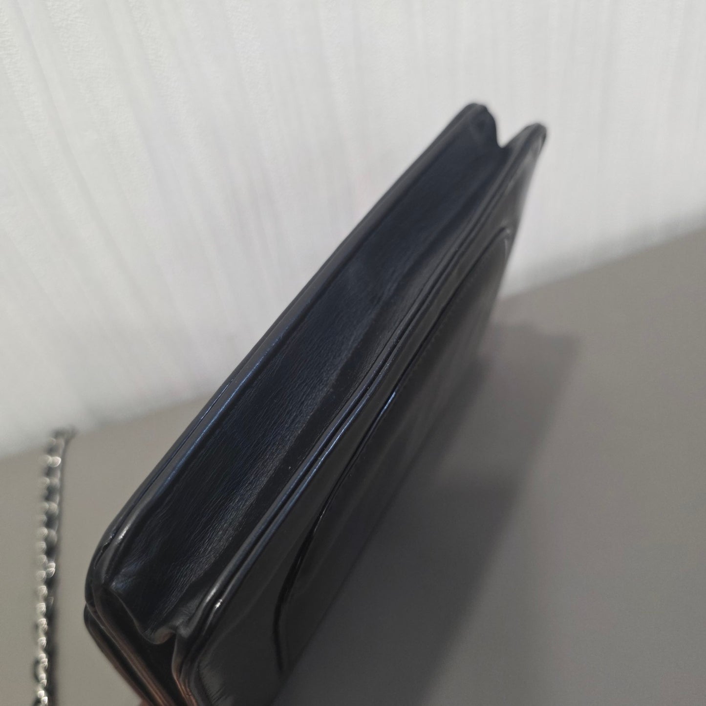 CHANEL Classic Flap Patent Leather Black Silver (Pre-Owned)