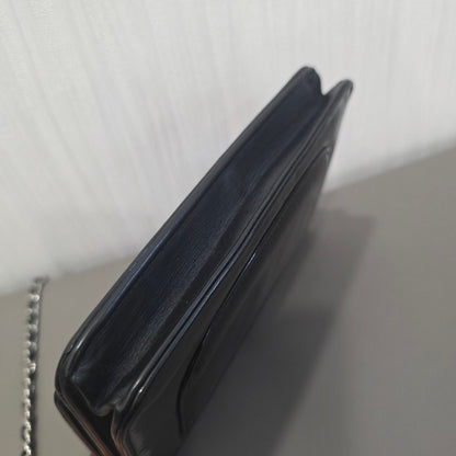 CHANEL Classic Flap Patent Leather Black Silver (Pre-Owned)