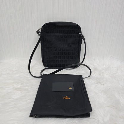 Fendi Zucca Canvas Crossbody Bag Black (Pre-Owned)