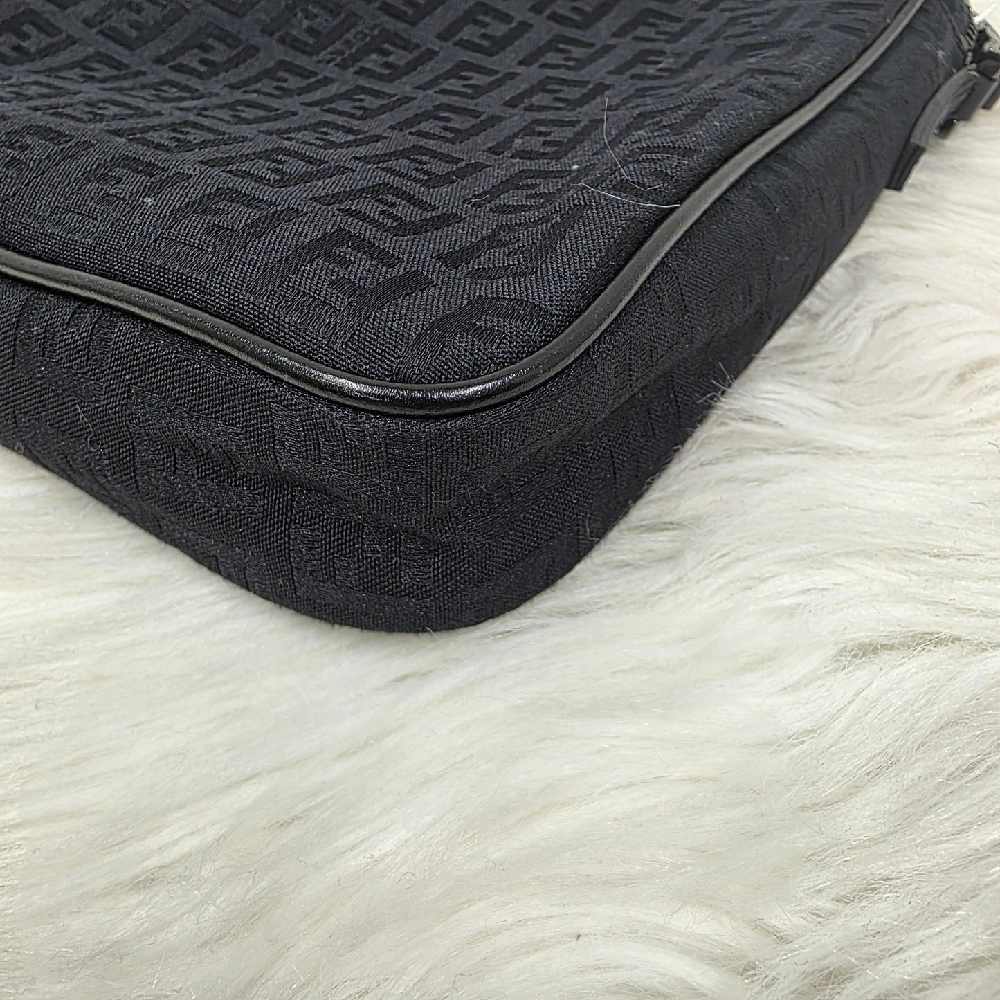 Fendi Zucca Canvas Crossbody Bag Black (Pre-Owned)