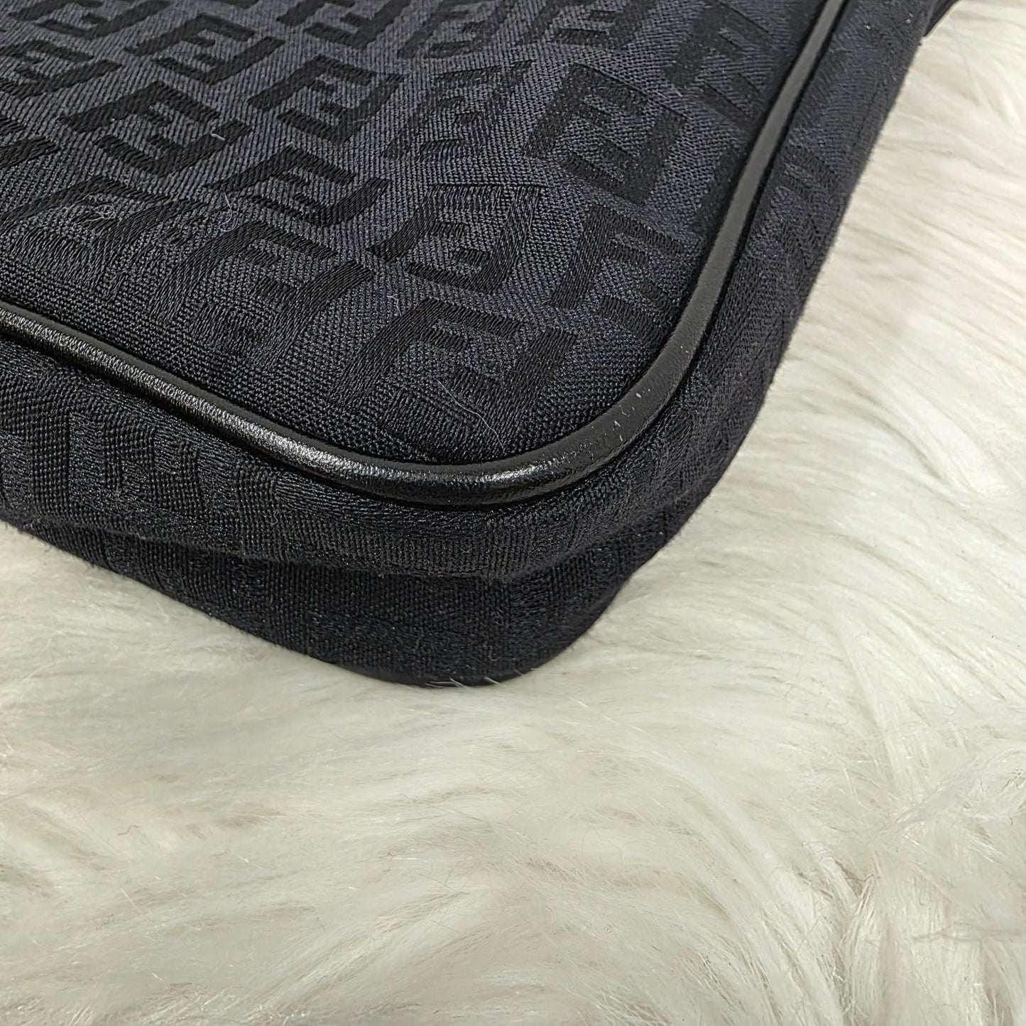 Fendi Zucca Canvas Crossbody Bag Black (Pre-Owned)