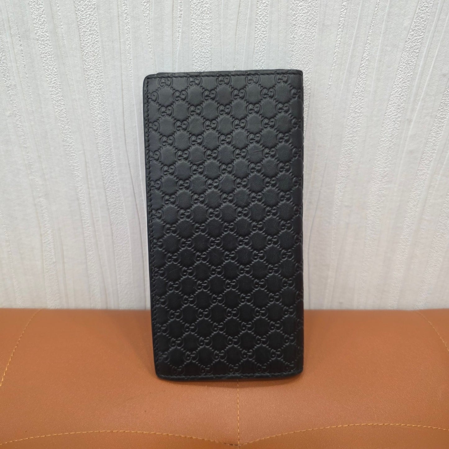 GUCCI Microguccissima Leather Long Wallet Black (Pre-Owned)