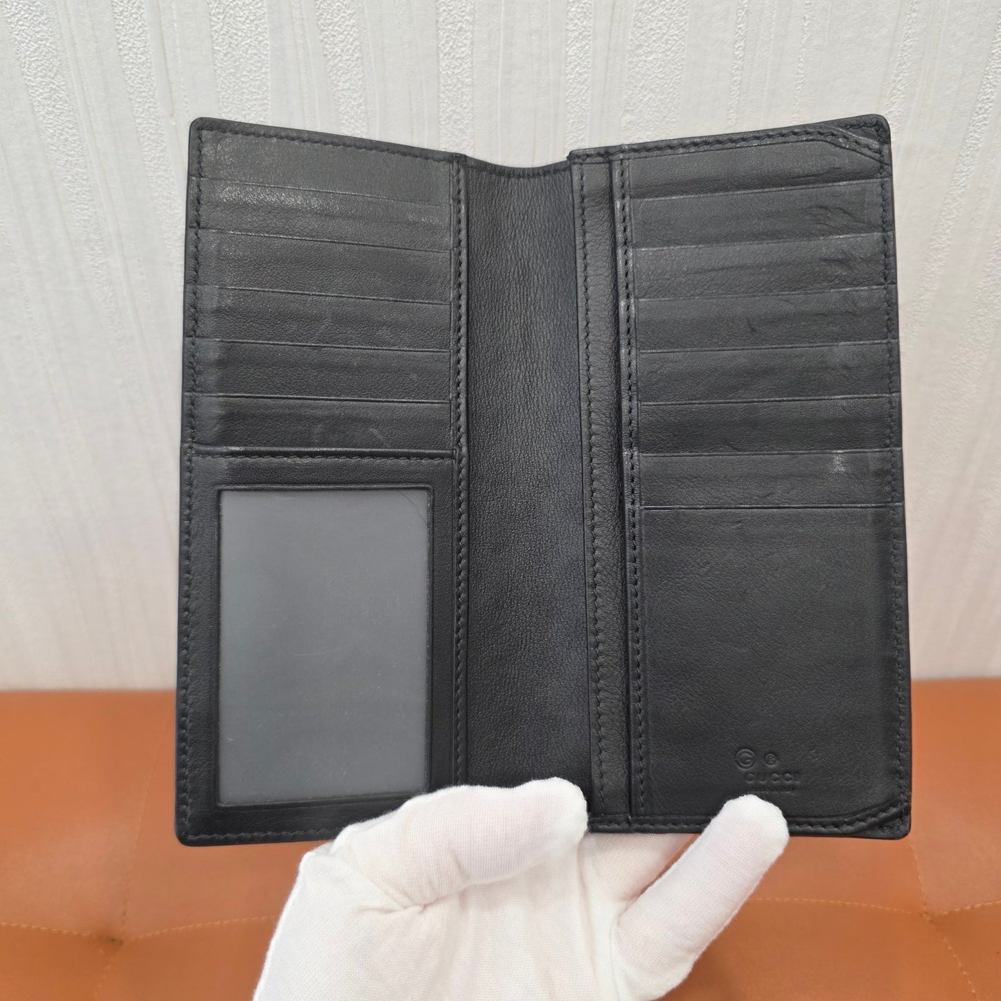 GUCCI Microguccissima Leather Long Wallet Black (Pre-Owned)