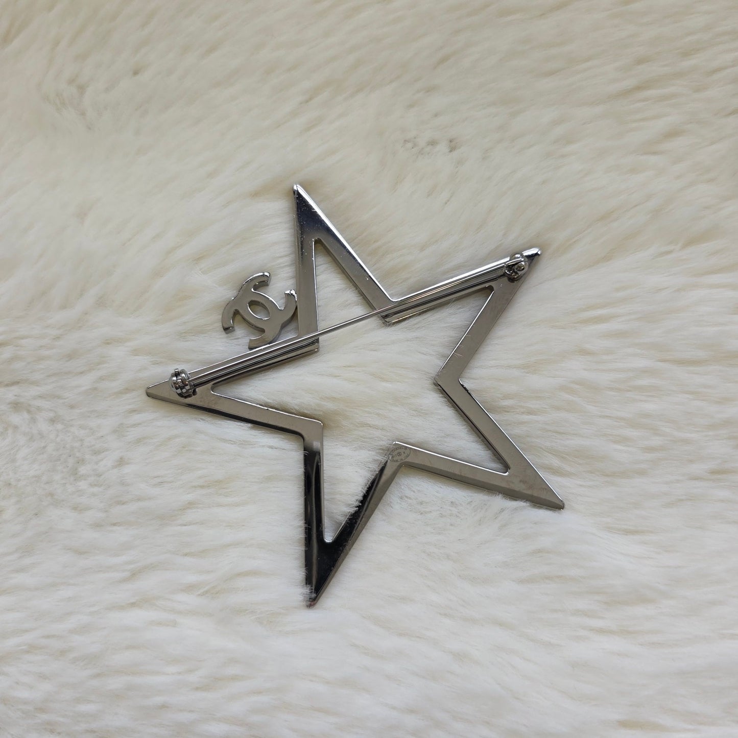 Chanel CC Star Crystal Brooch Silver Tone (Pre-Owned)