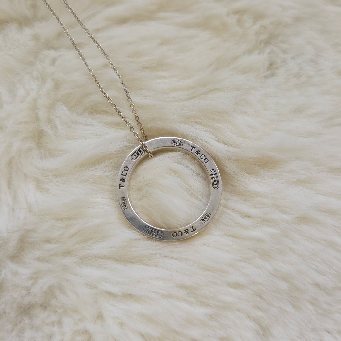 Tiffany & Co. 1837 Circle Pendant Necklace Sterling Silver (Pre-Owned)
