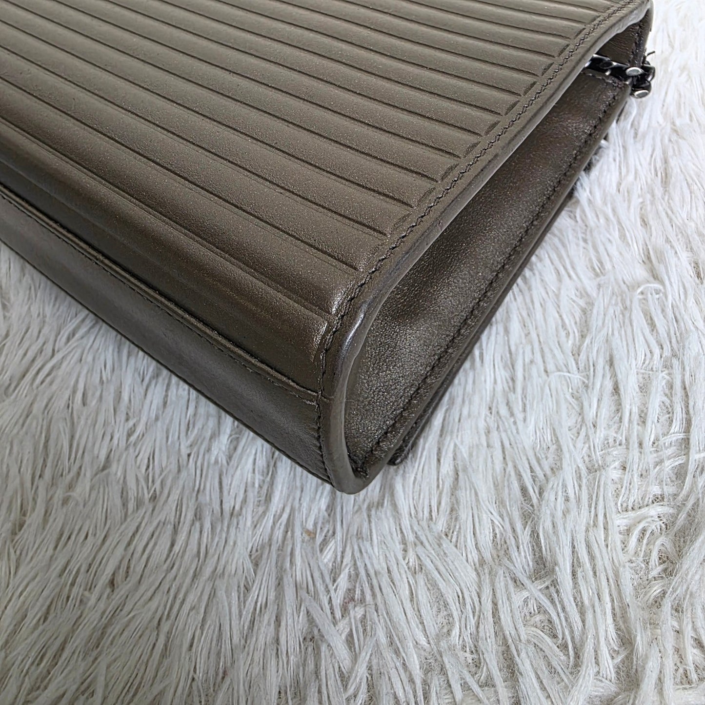 Saint Laurent Envelope Medium Chain Shoulder Bag Grey (Pre-Owned)