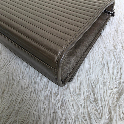 Saint Laurent Envelope Medium Chain Shoulder Bag Grey (Pre-Owned)