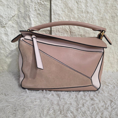 Loewe Puzzle Bag Small Leather & Suede Pink (Pre-Owned)