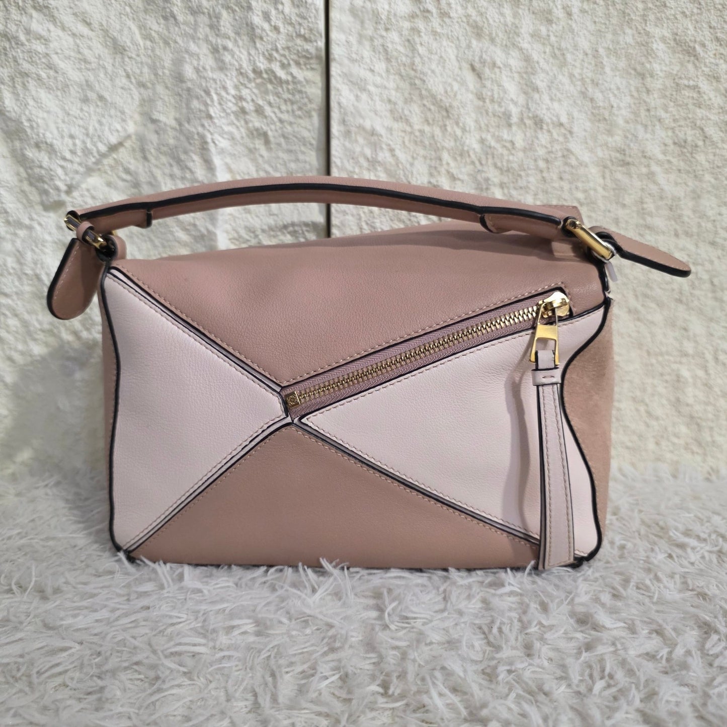 Loewe Puzzle Bag Small Leather & Suede Pink (Pre-Owned)