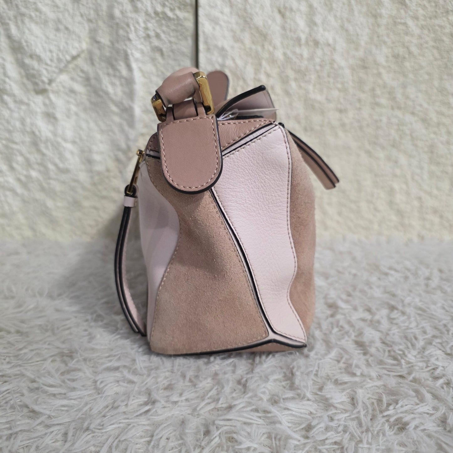 Loewe Puzzle Bag Small Leather & Suede Pink (Pre-Owned)