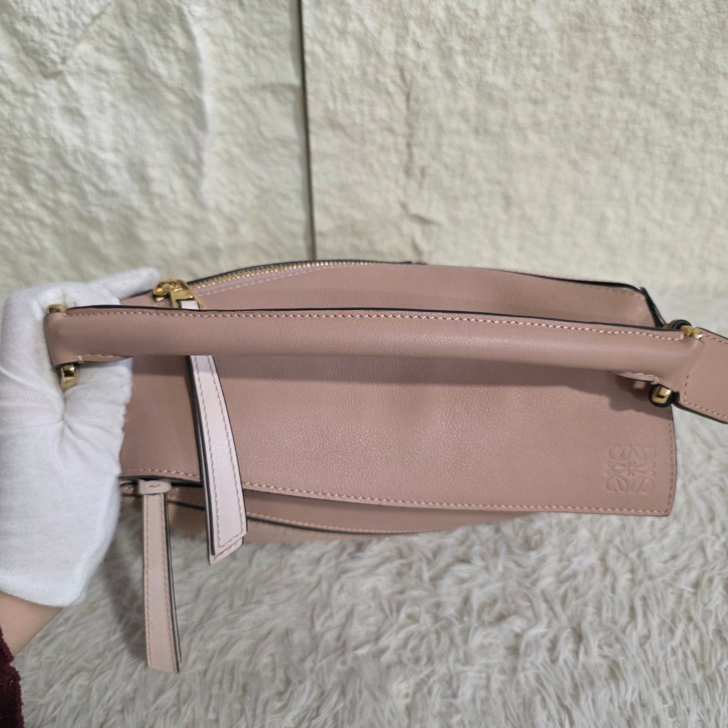 Loewe Puzzle Bag Small Leather & Suede Pink (Pre-Owned)