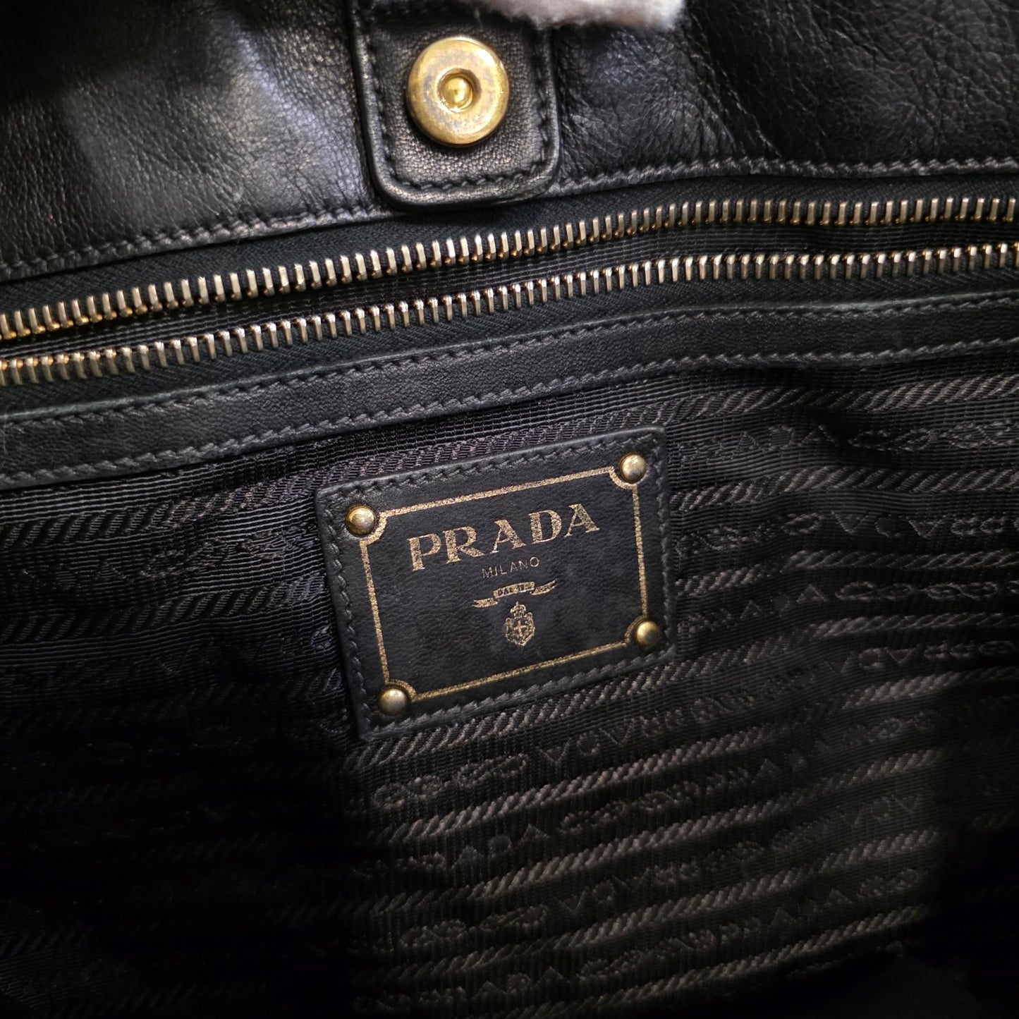 Prada Gathered Nylon 2Way Shoulder Bag Black (Pre-Owned)