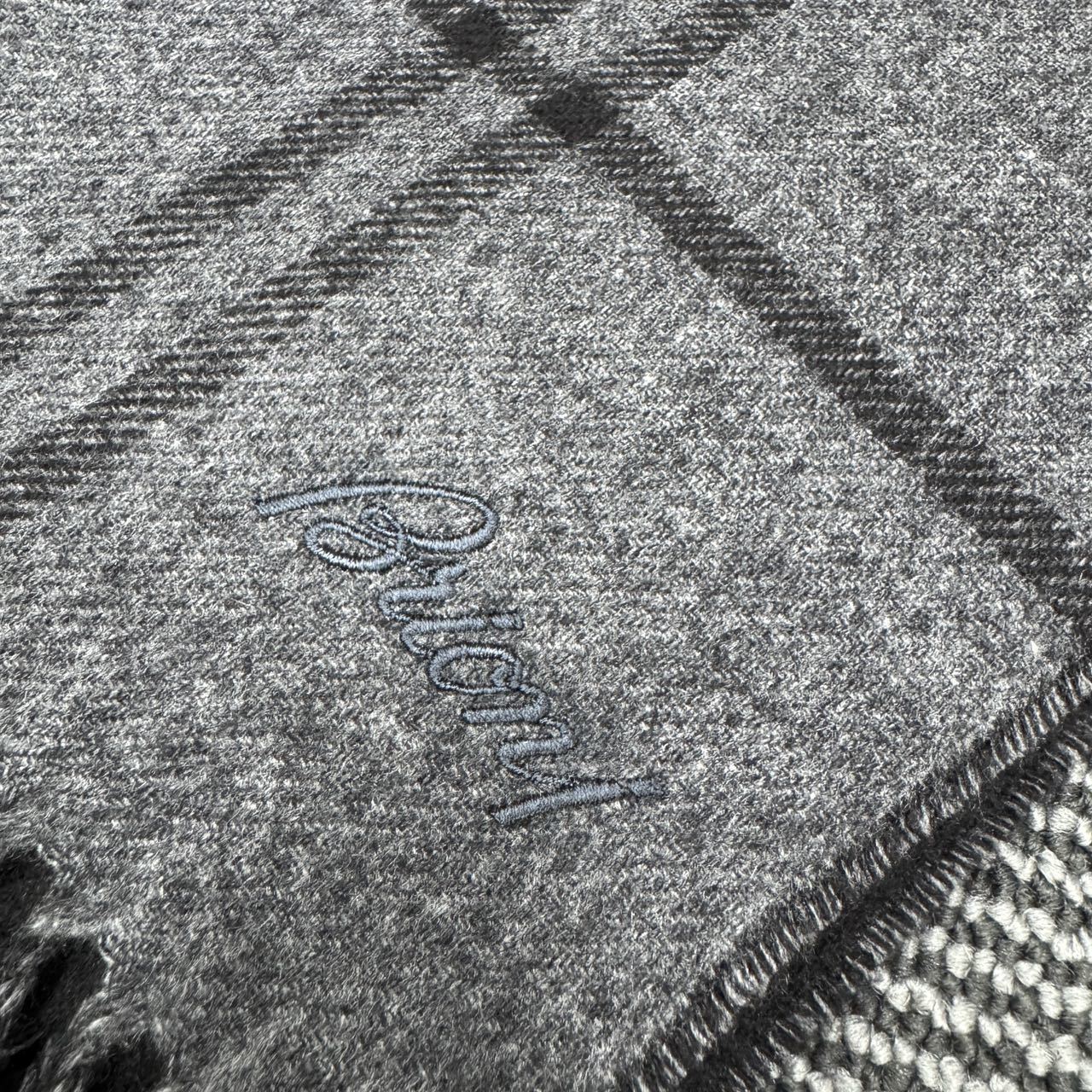 Brioni Cashmere Silk Scarf Grey (Pre-Owned)