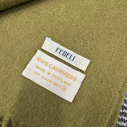 Fedeli Cashmere Scarf Olive Green (Pre-Owned)