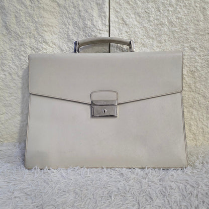 Prada Saffiano Leather Briefcase Handbag (Pre-Owned)