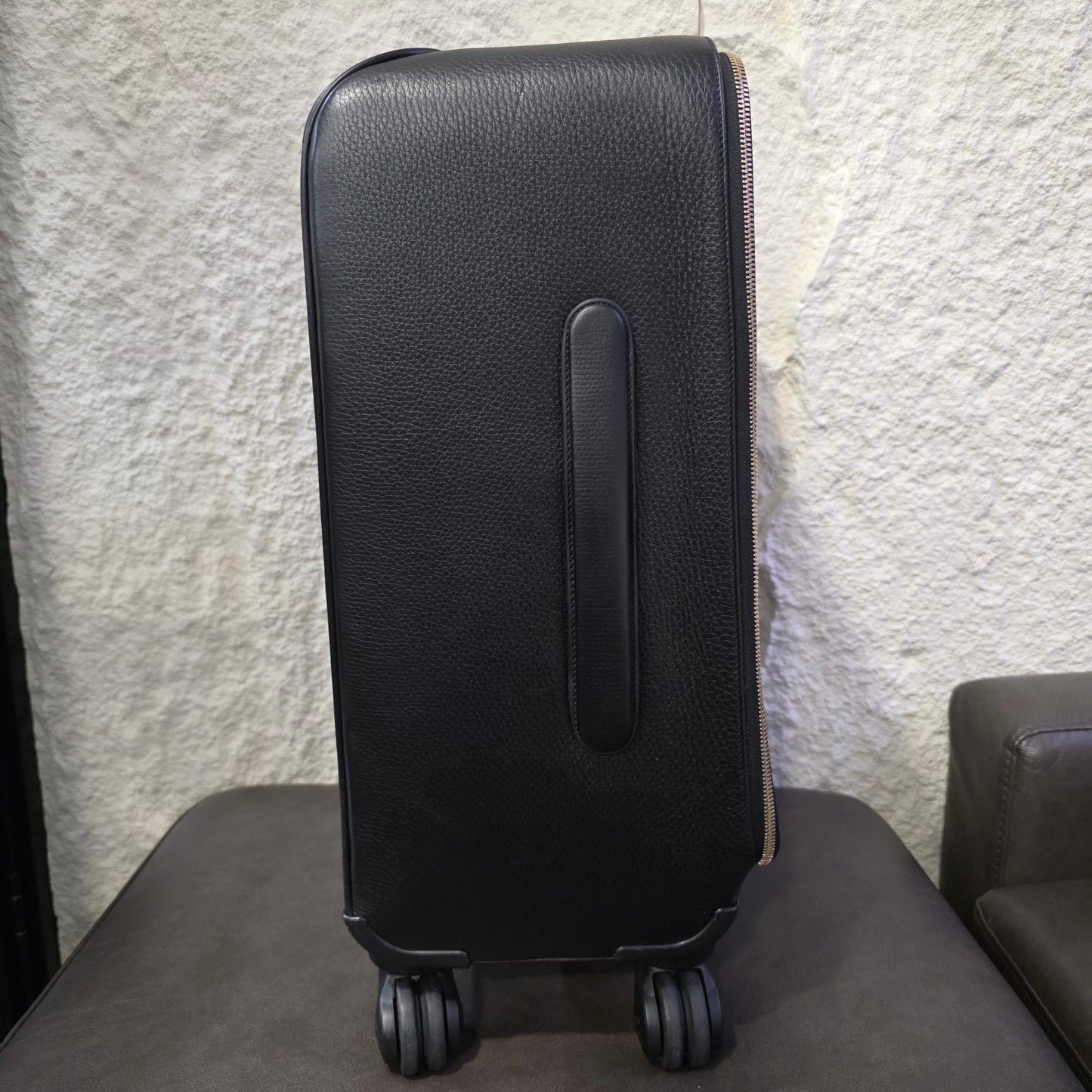 Chanel Quilted Caviar Leather Rolling Carry-On Suitcase Black (Pre-Owned)