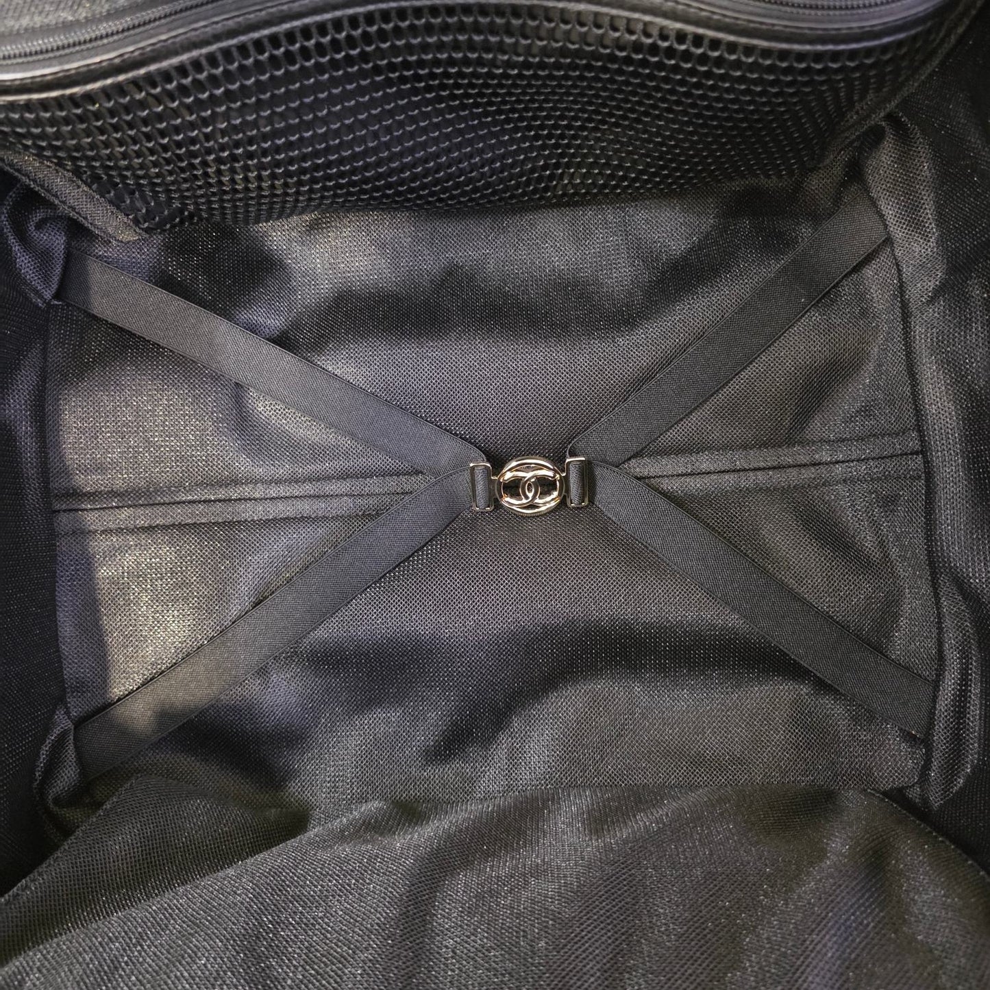 Chanel Quilted Caviar Leather Rolling Carry-On Suitcase Black (Pre-Owned)
