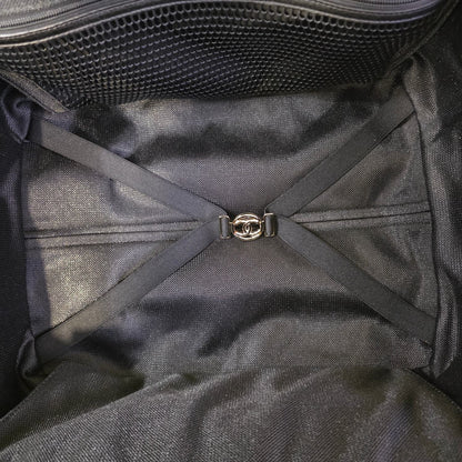 Chanel Quilted Caviar Leather Rolling Carry-On Suitcase Black (Pre-Owned)