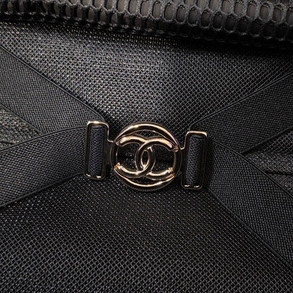 Chanel Quilted Caviar Leather Rolling Carry-On Suitcase Black (Pre-Owned)