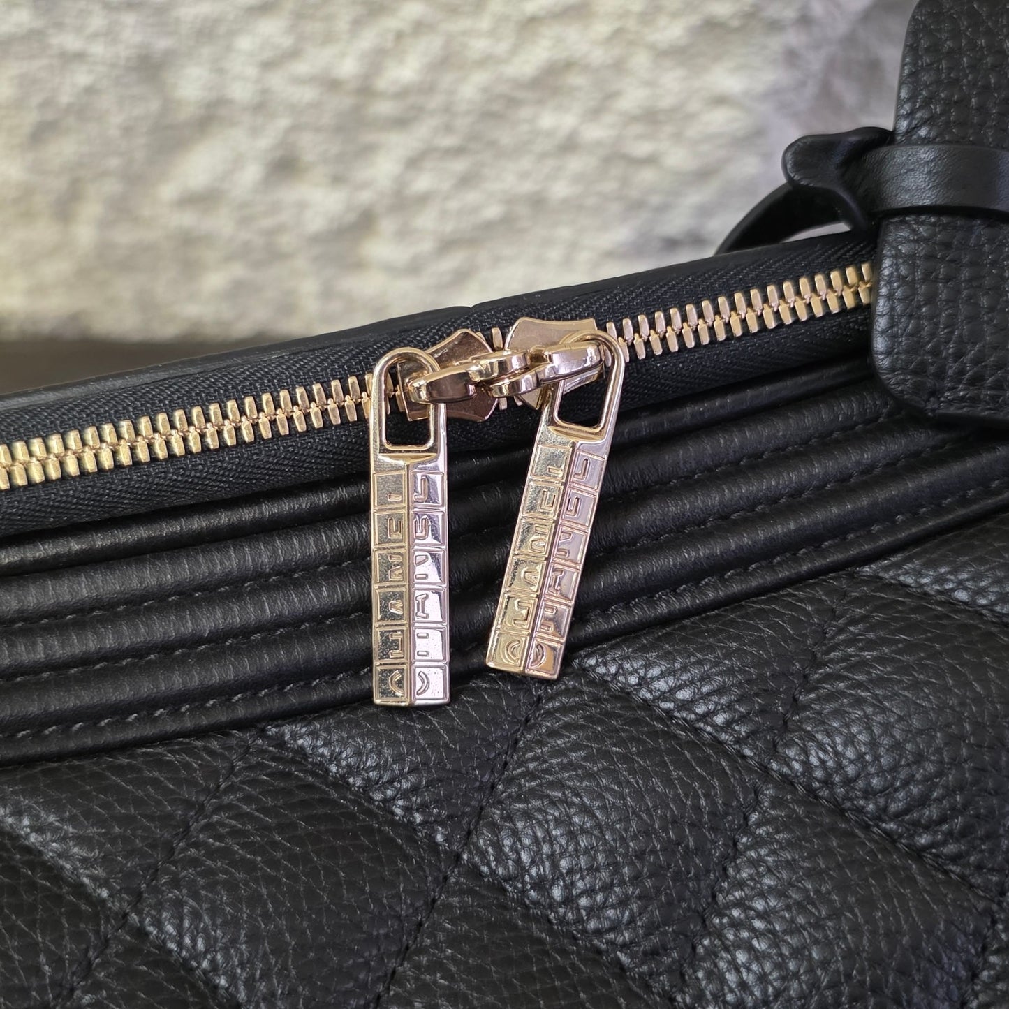 Chanel Quilted Caviar Leather Rolling Carry-On Suitcase Black (Pre-Owned)