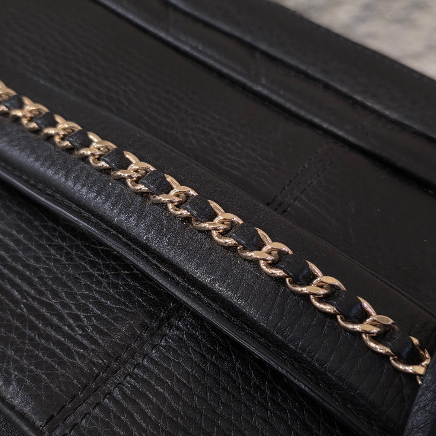 Chanel Quilted Caviar Leather Rolling Carry-On Suitcase Black (Pre-Owned)