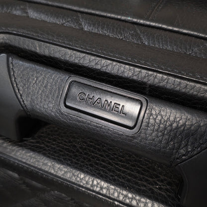 Chanel Quilted Caviar Leather Rolling Carry-On Suitcase Black (Pre-Owned)