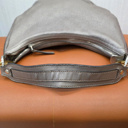 Gucci GG Guccissima Leather Hobo Shoulder Bag Metallic Silver (Pre-Owned)