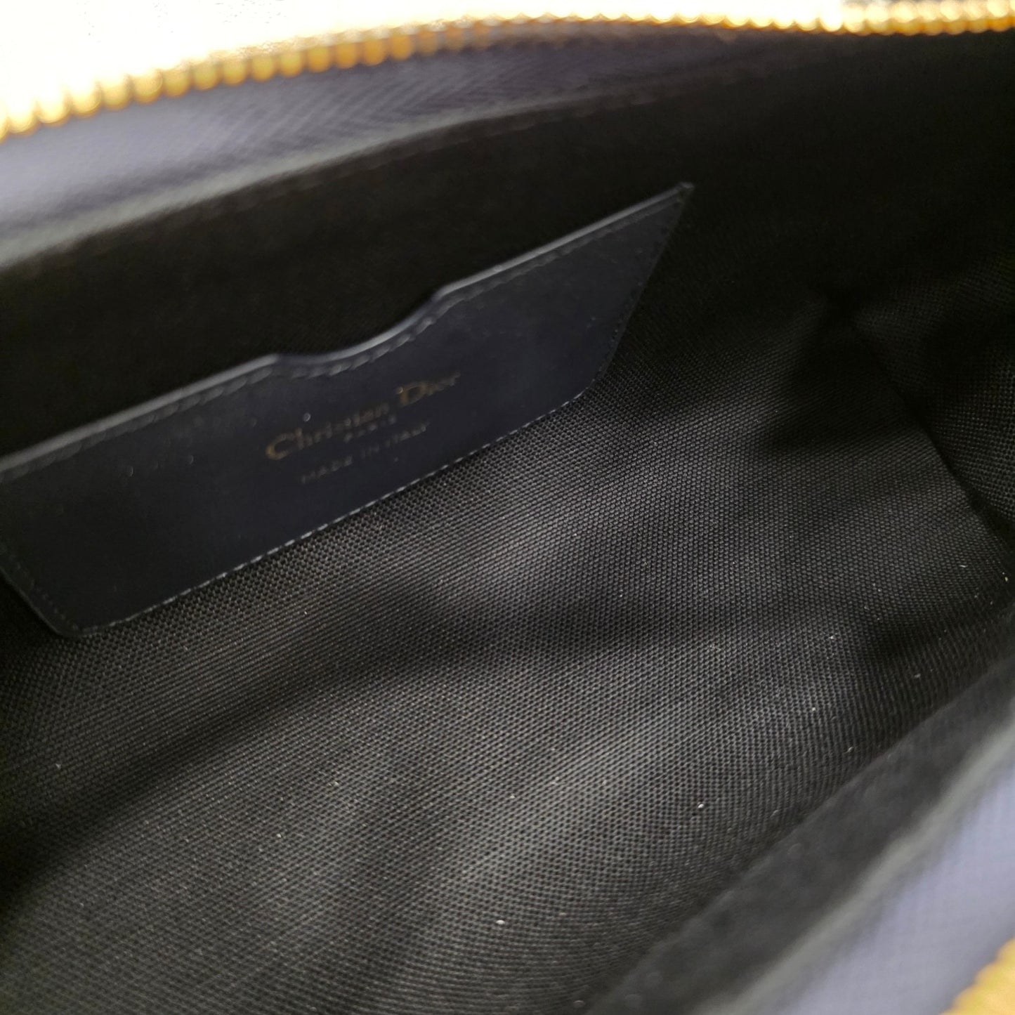 Christian Dior Oblique Canvas CD Logo Shoulder Bag Navy (Pre-Owned)