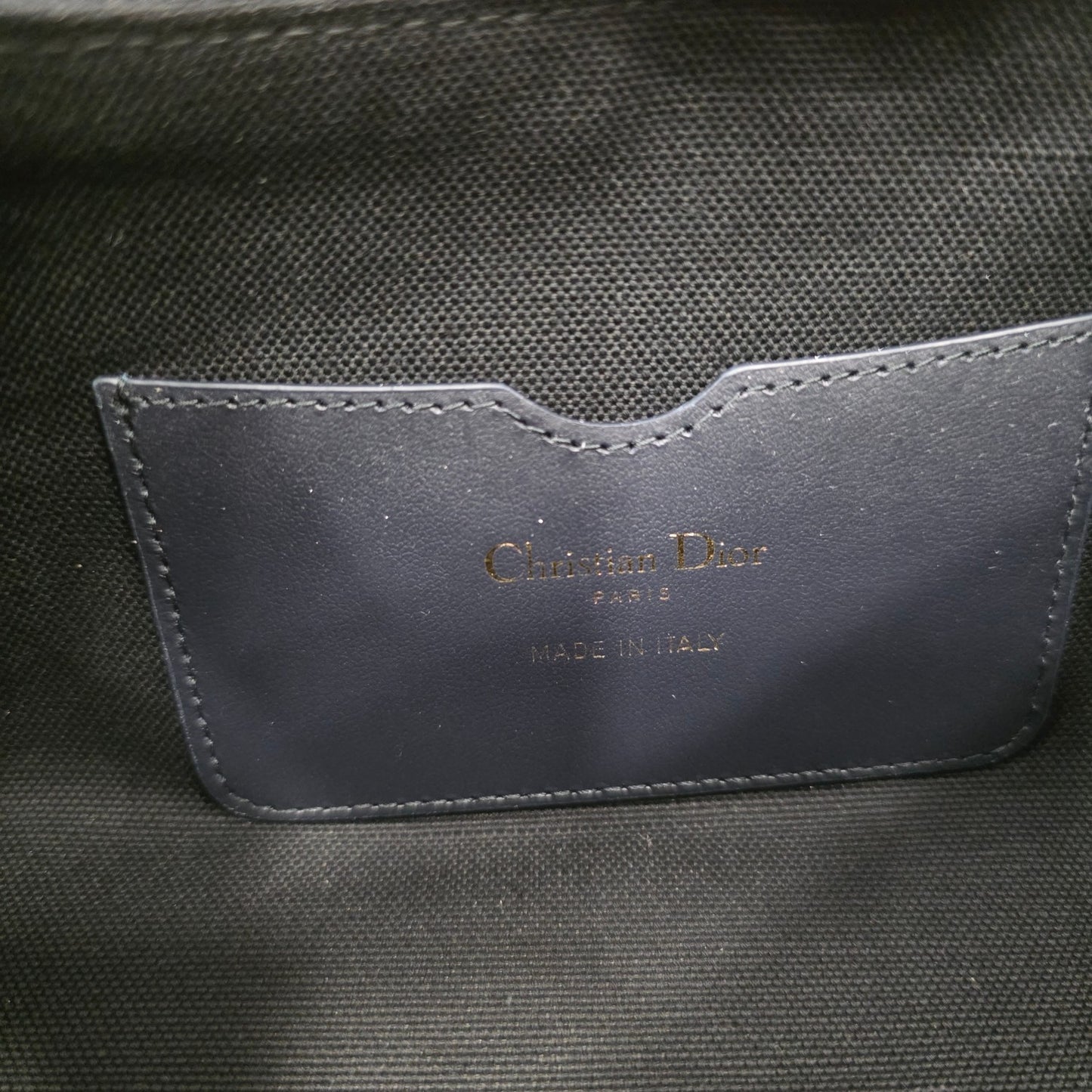 Christian Dior Oblique Canvas CD Logo Shoulder Bag Navy (Pre-Owned)