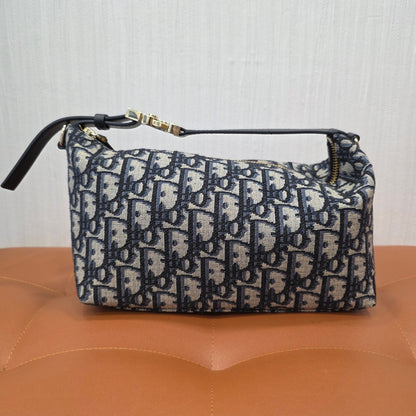 Christian Dior Oblique Jacquard Mini Shoulder Bag Navy (Pre-Owned)