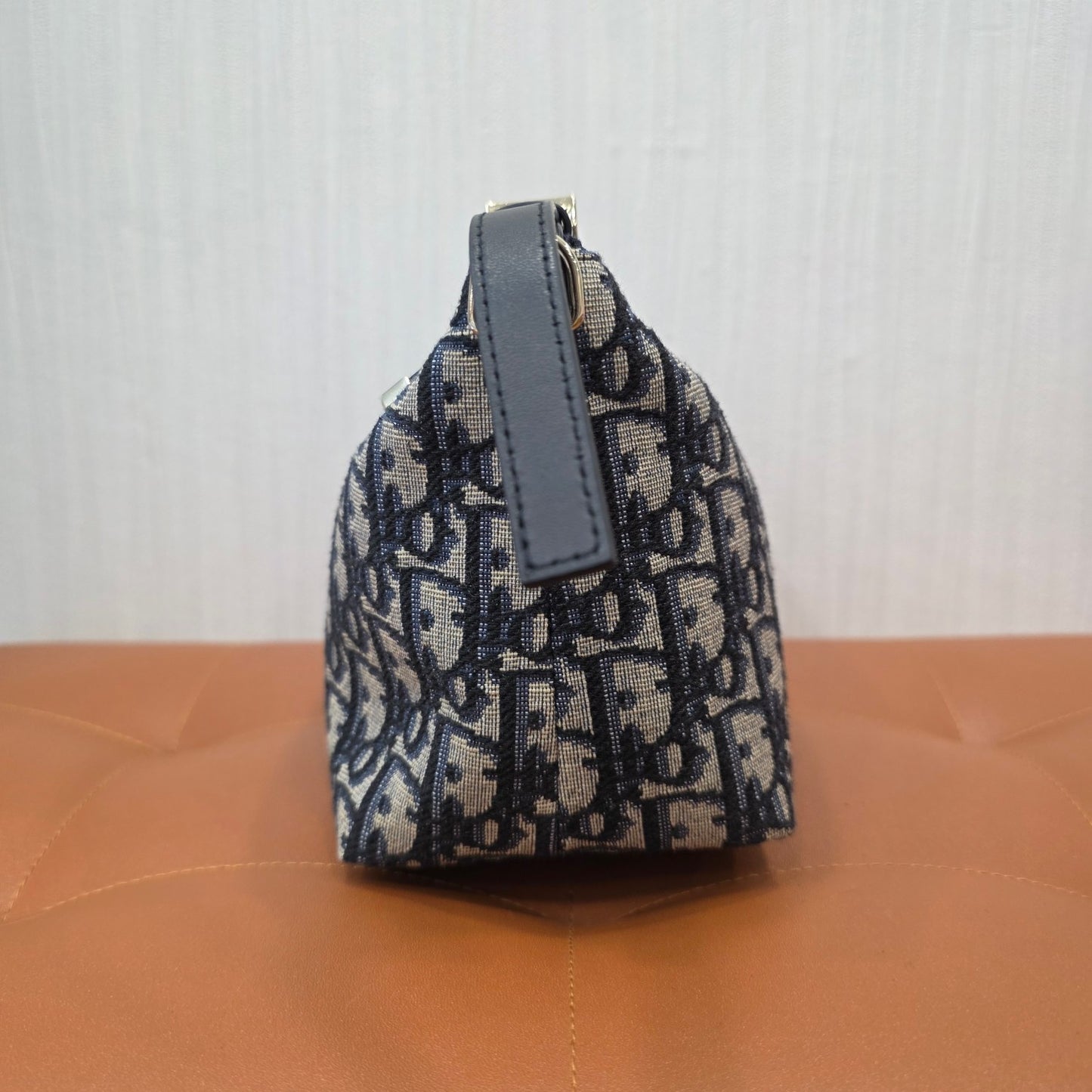 Christian Dior Oblique Jacquard Mini Shoulder Bag Navy (Pre-Owned)