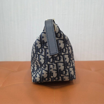 Christian Dior Oblique Jacquard Mini Shoulder Bag Navy (Pre-Owned)
