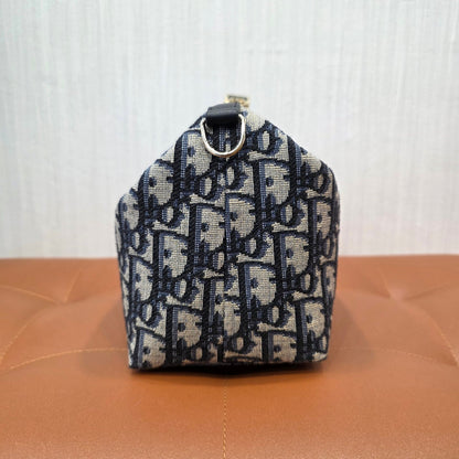 Christian Dior Oblique Jacquard Mini Shoulder Bag Navy (Pre-Owned)