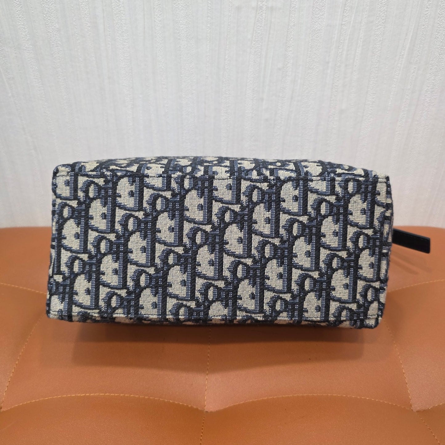 Christian Dior Oblique Jacquard Mini Shoulder Bag Navy (Pre-Owned)
