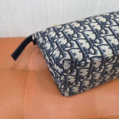 Christian Dior Oblique Jacquard Mini Shoulder Bag Navy (Pre-Owned)