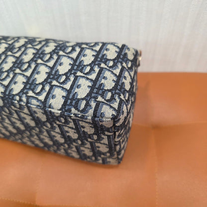Christian Dior Oblique Jacquard Mini Shoulder Bag Navy (Pre-Owned)