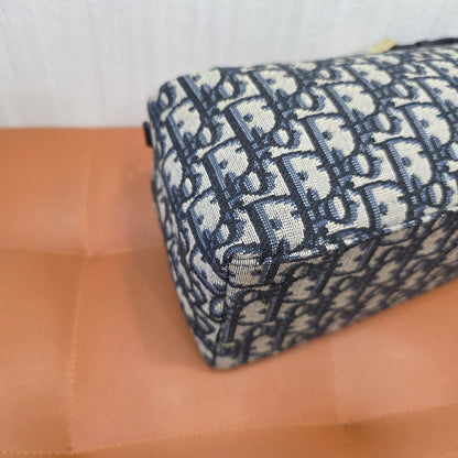 Christian Dior Oblique Jacquard Mini Shoulder Bag Navy (Pre-Owned)