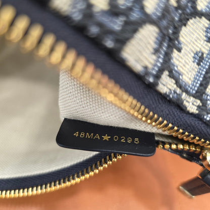 Christian Dior Oblique Jacquard Mini Shoulder Bag Navy (Pre-Owned)
