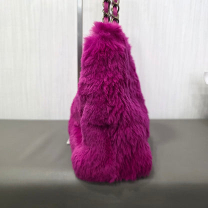 Chanel CC Fur Chain Shoulder Bag Pink (Pre-Owned)