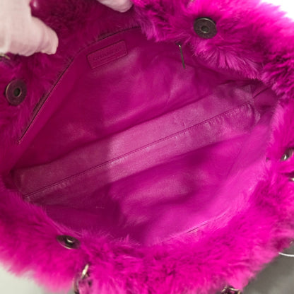 Chanel CC Fur Chain Shoulder Bag Pink (Pre-Owned)