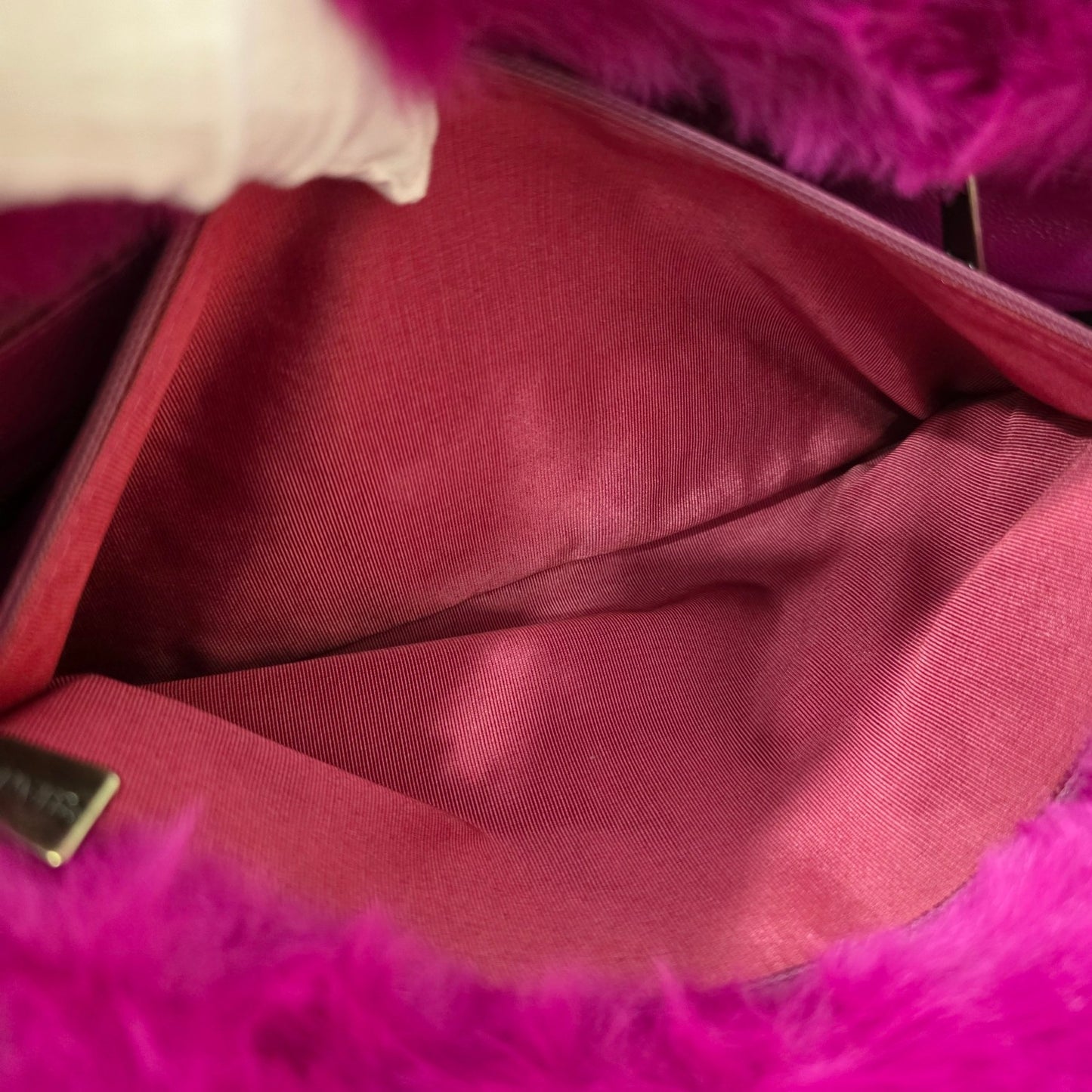 Chanel CC Fur Chain Shoulder Bag Pink (Pre-Owned)