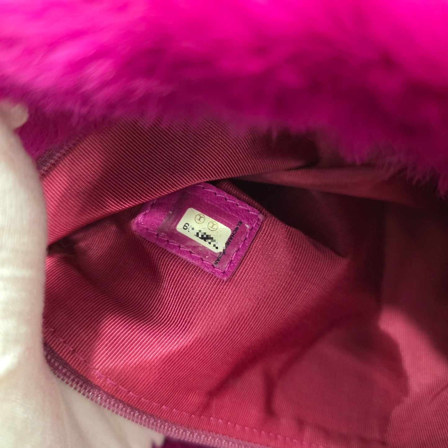 Chanel CC Fur Chain Shoulder Bag Pink (Pre-Owned)