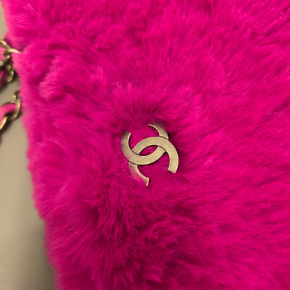 Chanel CC Fur Chain Shoulder Bag Pink (Pre-Owned)