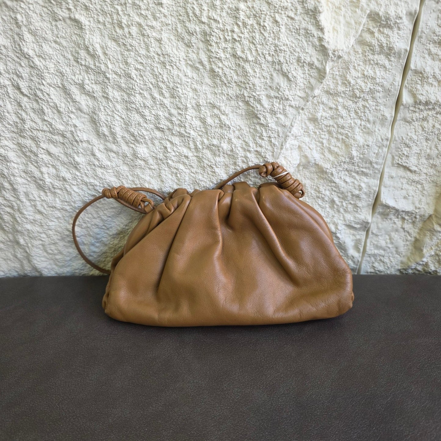 Bottega Veneta Mini The Pouch Leather Crossbody Bag Brown (Pre-Owned)