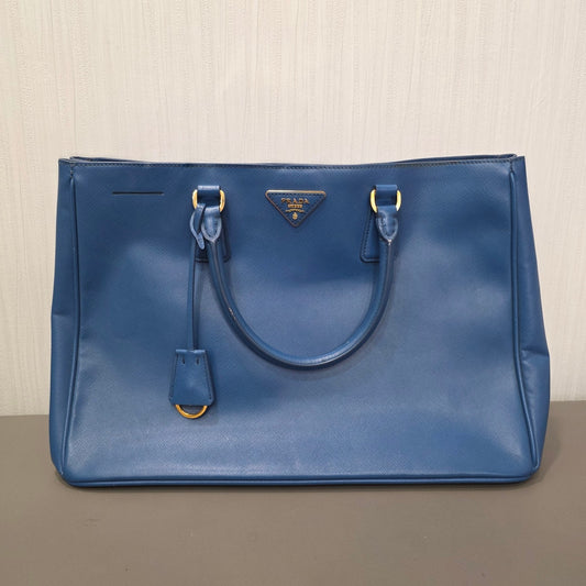 Prada Saffiano Lux Large Tote Bag Blue (Pre-Owned)