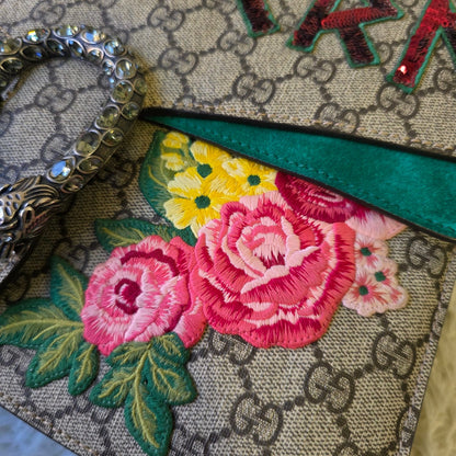 Gucci Dionysus GG Supreme “Modern” Sequin Embroidered Shoulder Bag (Pre-Owned)