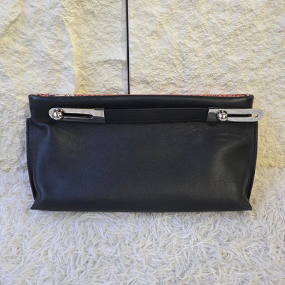 Loewe Anagram Print Leather Clutch Shoulder Bag Pink (Pre-Owned)