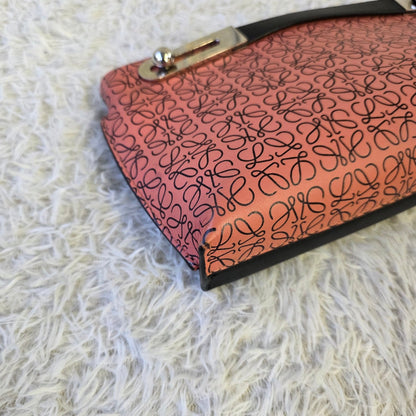 Loewe Anagram Print Leather Clutch Shoulder Bag Pink (Pre-Owned)