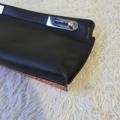 Loewe Anagram Print Leather Clutch Shoulder Bag Pink (Pre-Owned)